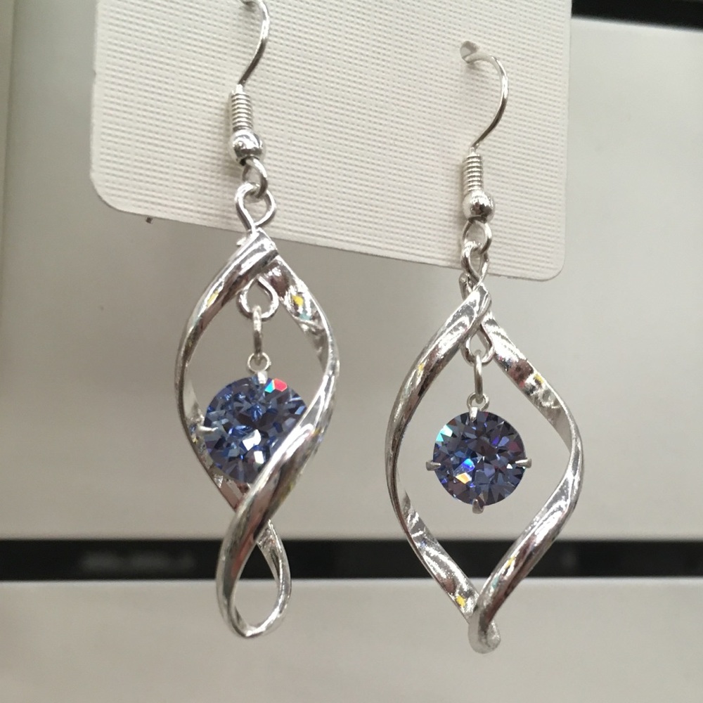 Light blue Swarovski crystal earrings